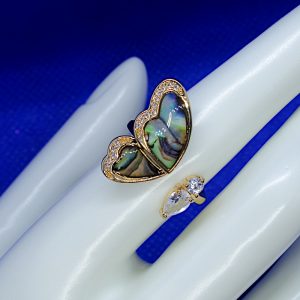abalone butterfly ring