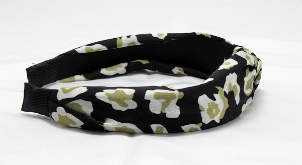 Leopard Print Knotted Headband-Black