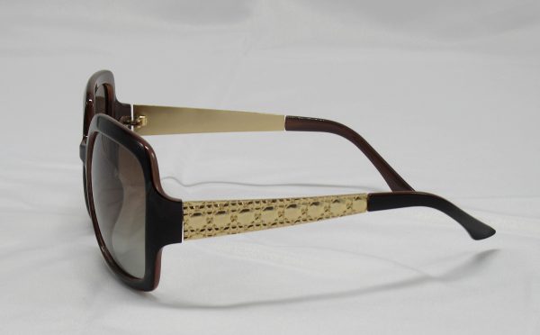 Polarized Sunglasses 100% UV Protection - dark brown and gold